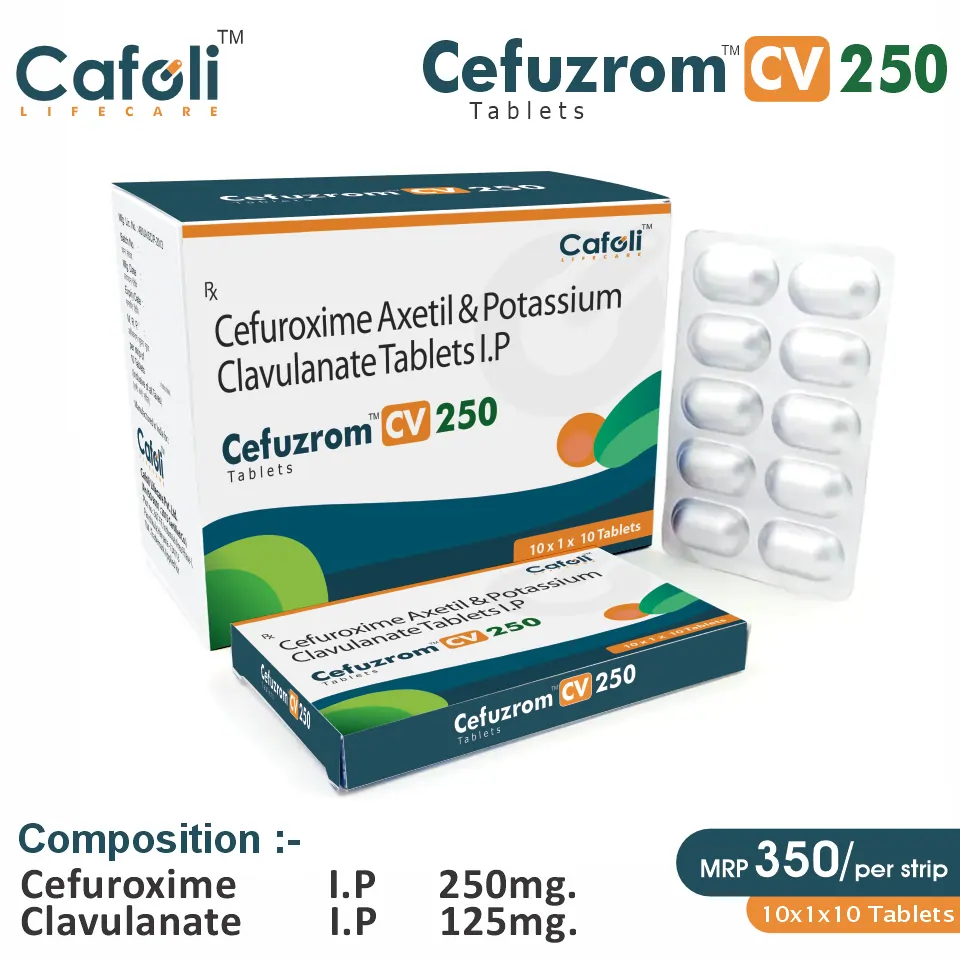 Cefuroxime 250mg + Clavulanate 125mg Tablet | PCD Pharma Franchise for Antibiotics